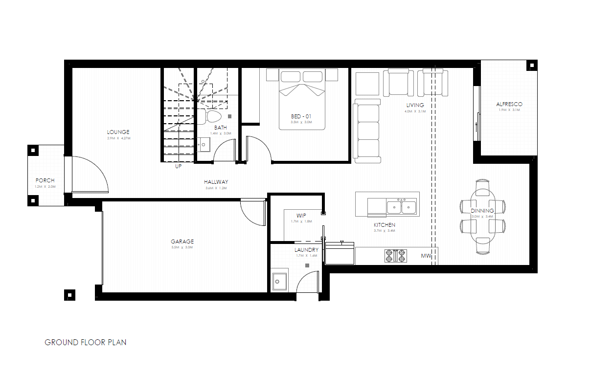 Hillcrest sample residence ground floor plan
